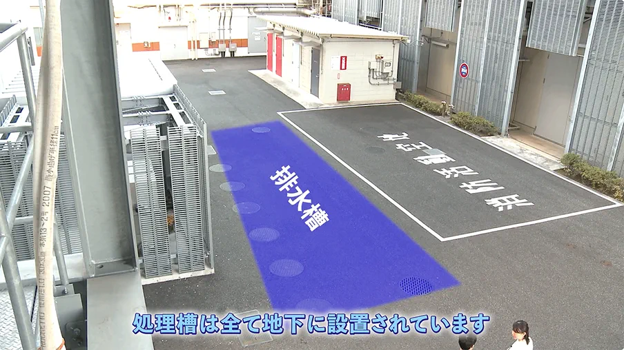 処理槽は全て地下に設置されています