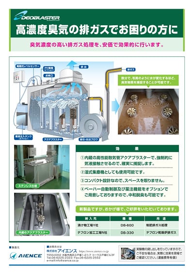 高濃度臭気の排ガスでお困りの方に